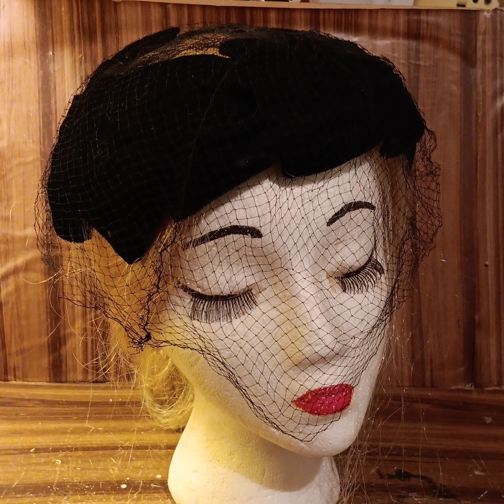 Vintage union made black headpiece